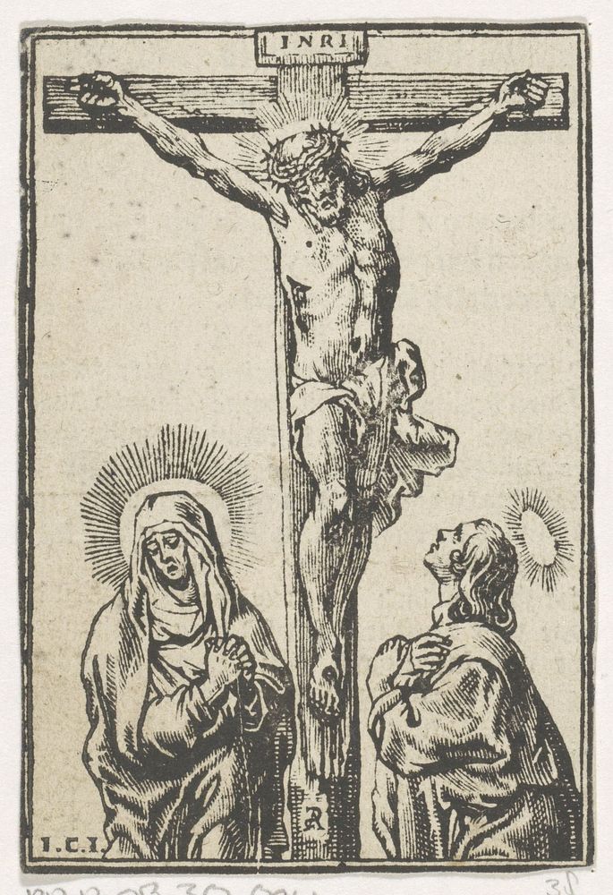Christus aan het kruis met Maria en Johannes (1649) by Jan Christoffel Jegher, Antoine Sallaert and Cornelis Woons