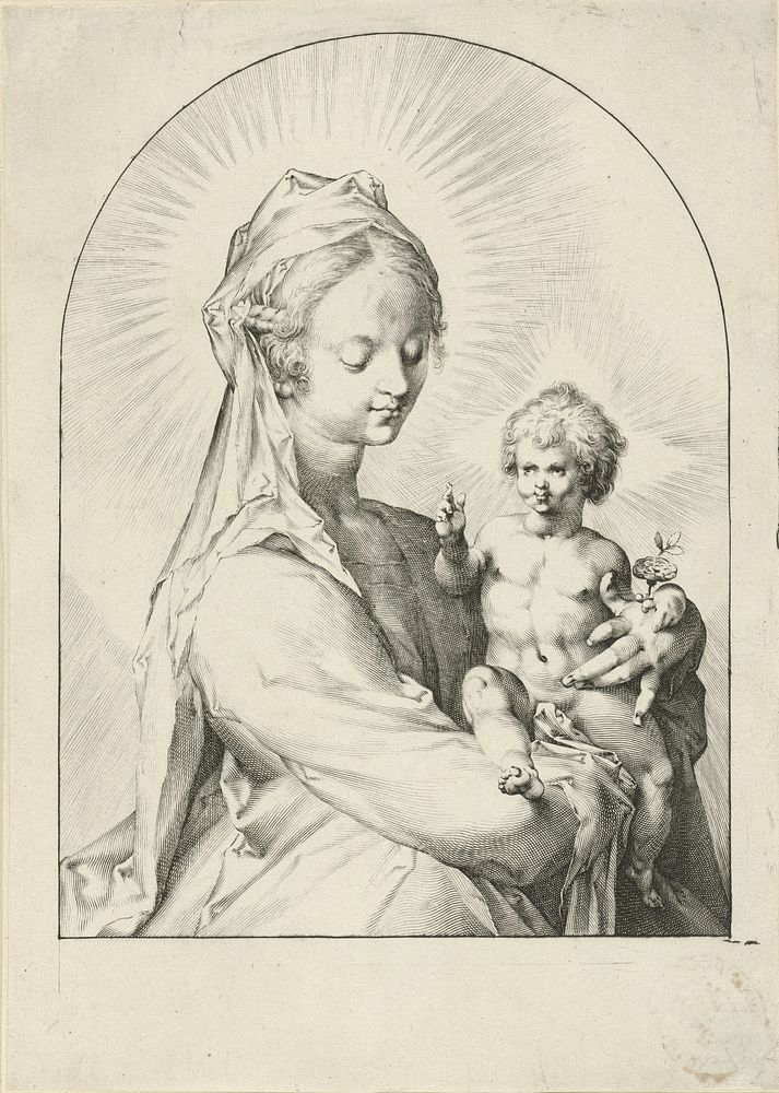 Maria met het Christuskind (1591 - 1595) by Jan Harmensz Muller and Jan Harmensz Muller