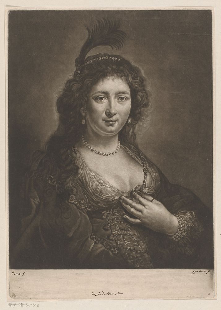 Portret van Sara van Baerle, echtgenote van Philips van Dorp (1746 - 1766) by Richard Purcell, Govert Flinck and Rembrandt…