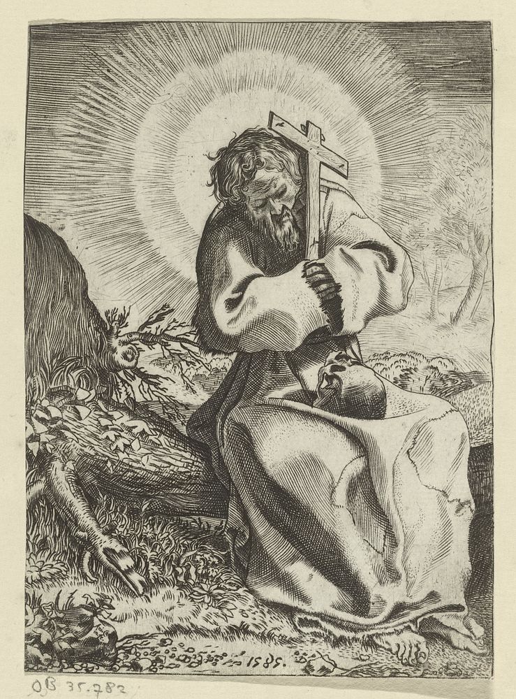 De heilige Franciscus van Assisi (1585) by Annibale Carracci