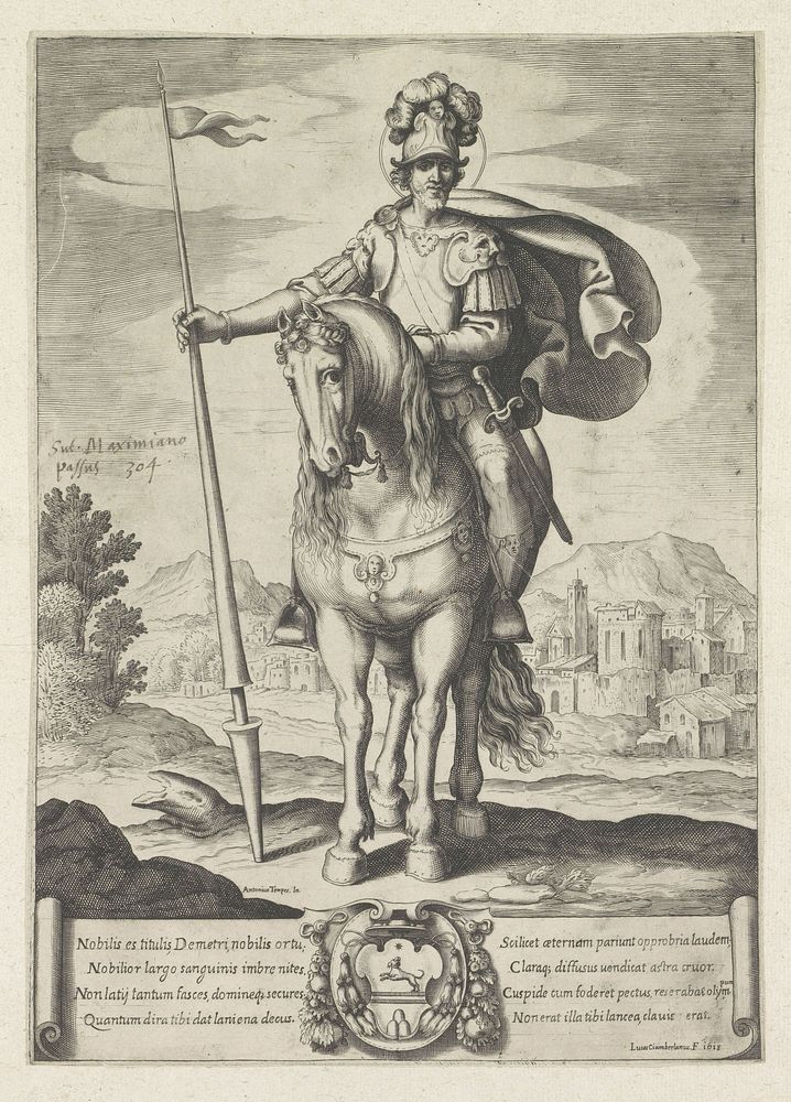 Soldaat te paard met lans (1618) by Luca Ciamberlano and Antonio Tempesta