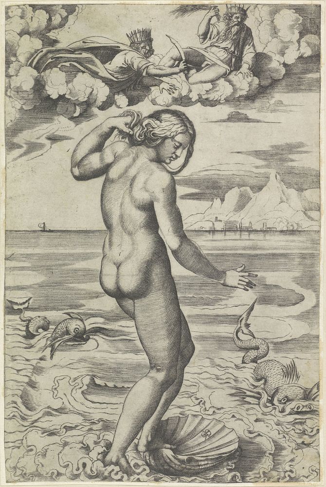 Geboorte van Venus (1498 - 1532) by Marco Dente and Rafaël