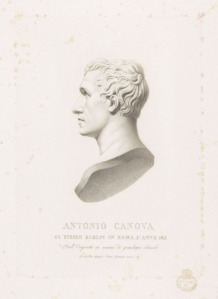 Portretbuste van Antonio Canova (1812 - 1837) by Pietro Fontana, Giovanni De Min and Antonio Canova