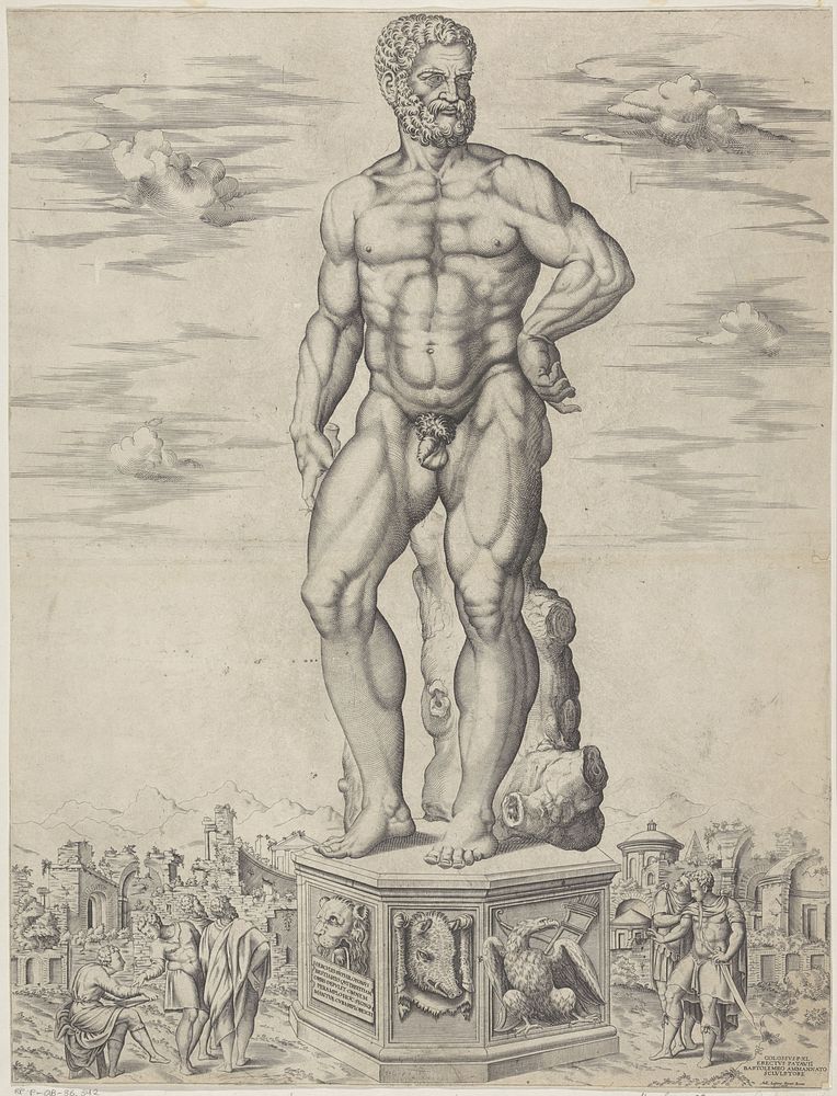 Statue of Hercules (1553) by anonymous, Enea Vico, Bartolomeo Ammanati and Antonio Lafreri