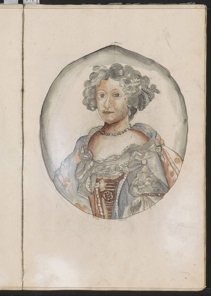 Portret van een vrouw met parels in het haar (1696) by Hendrick van Beaumont