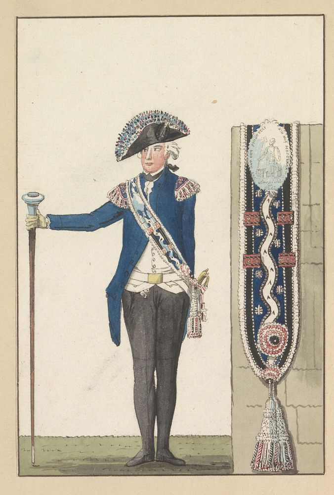 Drum-major of the Society for the Benefit of the Militia in Amsterdam, 1787 (1787) by anonymous