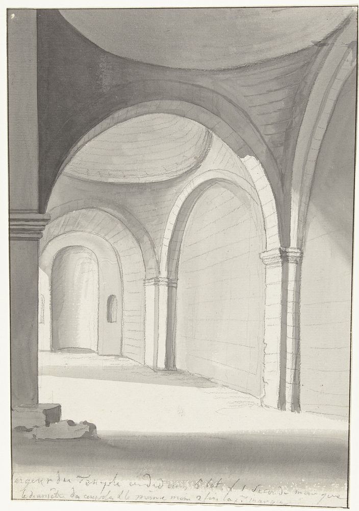 Interieur van antieke tempel gelegen ten oosten van Gallipoli (1778) by Louis Ducros