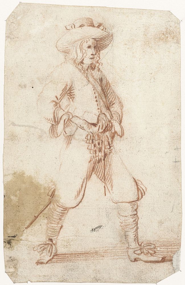 Heer staand met zijn handen in zijn zij (1660 - 1669) by Gesina ter Borch