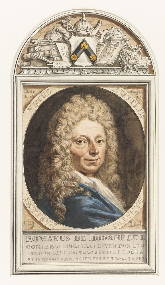 Portret van Romeyn de Hooghe (1712 - 1795) by Tako Hajo Jelgersma and Romeyn de Hooghe
