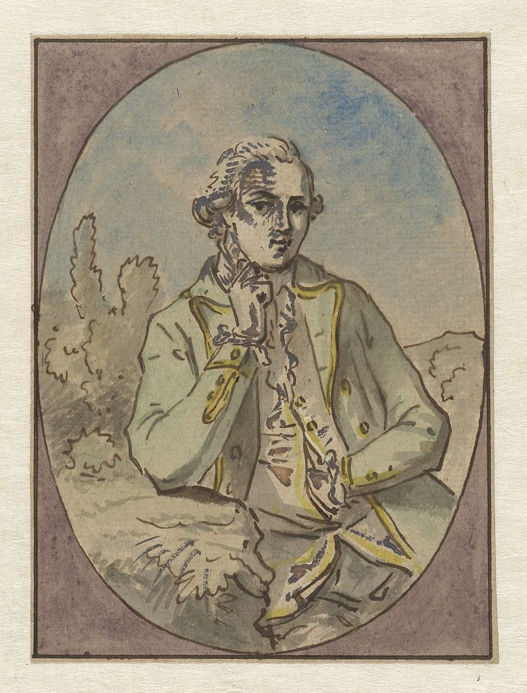 Portret van onbekende man, in ovaal (c. 1752 - c. 1819) by Jurriaan Andriessen
