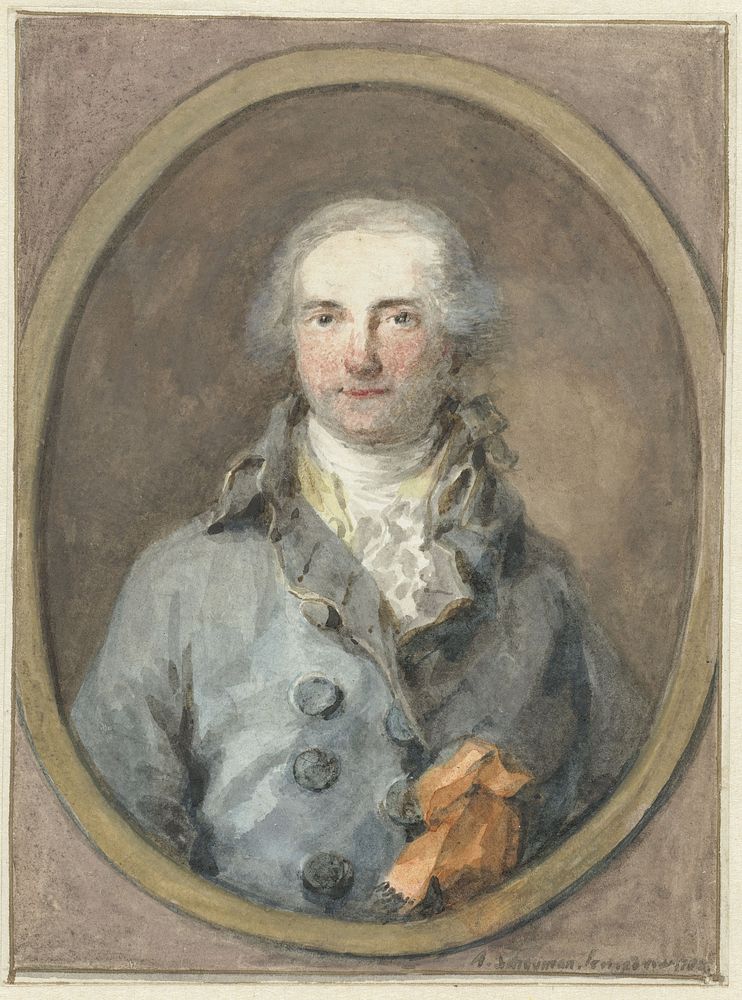 Portret van een heer in een ovaal kader (1788) by Aert Schouman