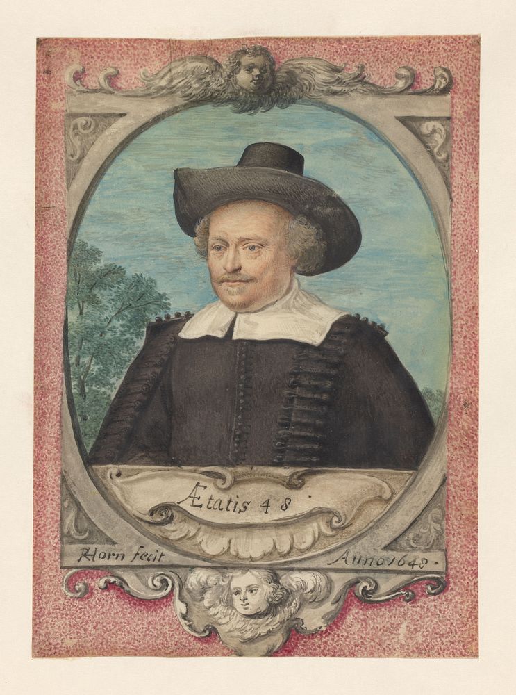Zelfportret van Pieter Kouwenhorn (?) (1648) by Pieter Kouwenhorn