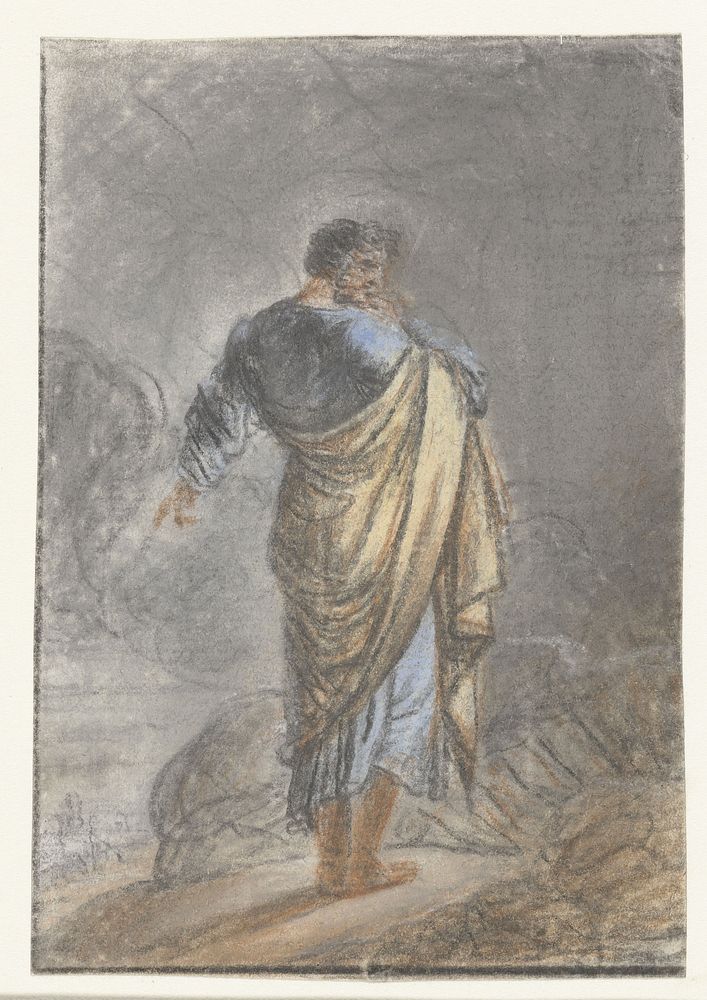Staande man, op de rug gezien (1700 - 1800) by anonymous