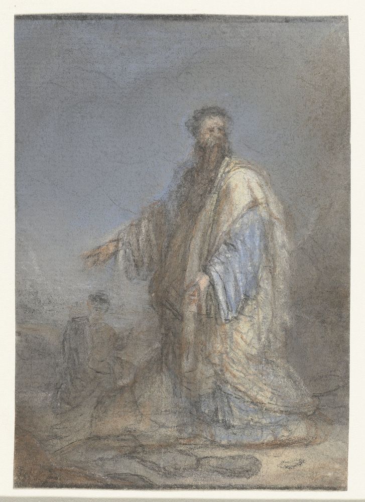 Lopende man, naar links met uitgestrekte armen (1700 - 1800) by anonymous