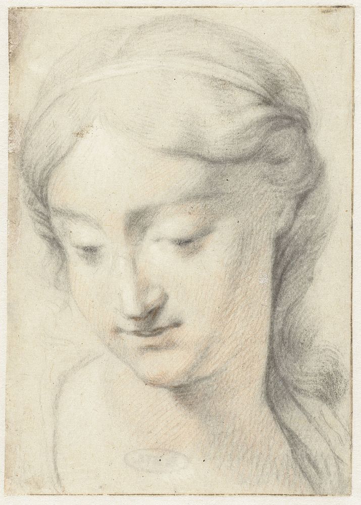 Hoofd van een vrouw met een haarband (1657 - 1704) by David van der Plas