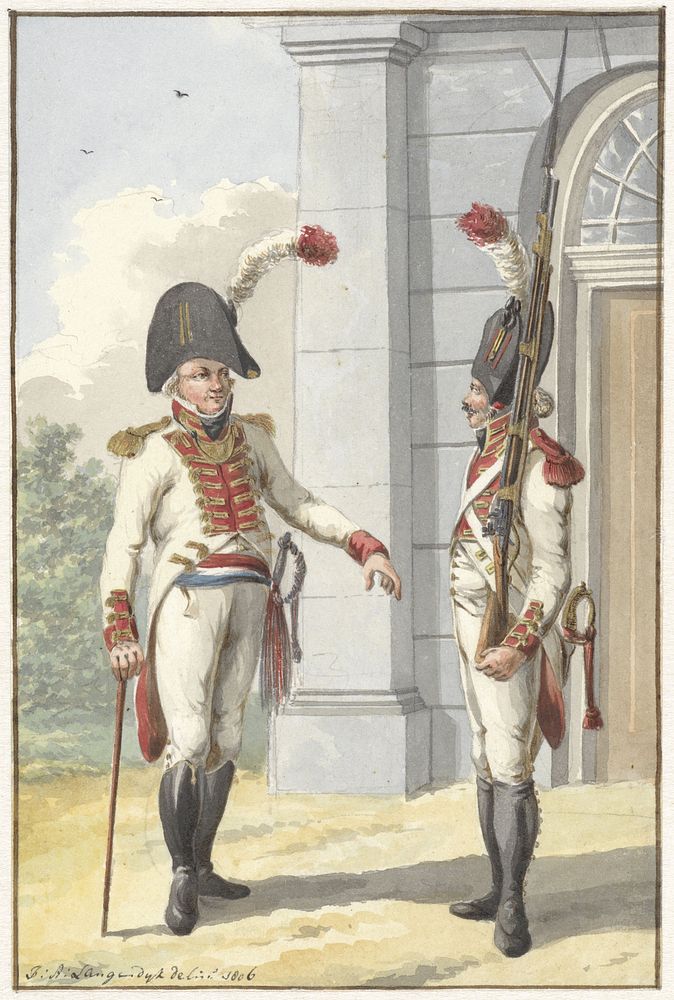 Grenadier officier en gemeene der Lijfgarde van de Raadpensionaris der Bataafsche Republiq (1806) by Jan Anthonie Langendijk…
