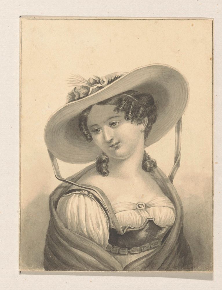 Meisje met hoed (1827) by Pieter Cornelis van den Velden
