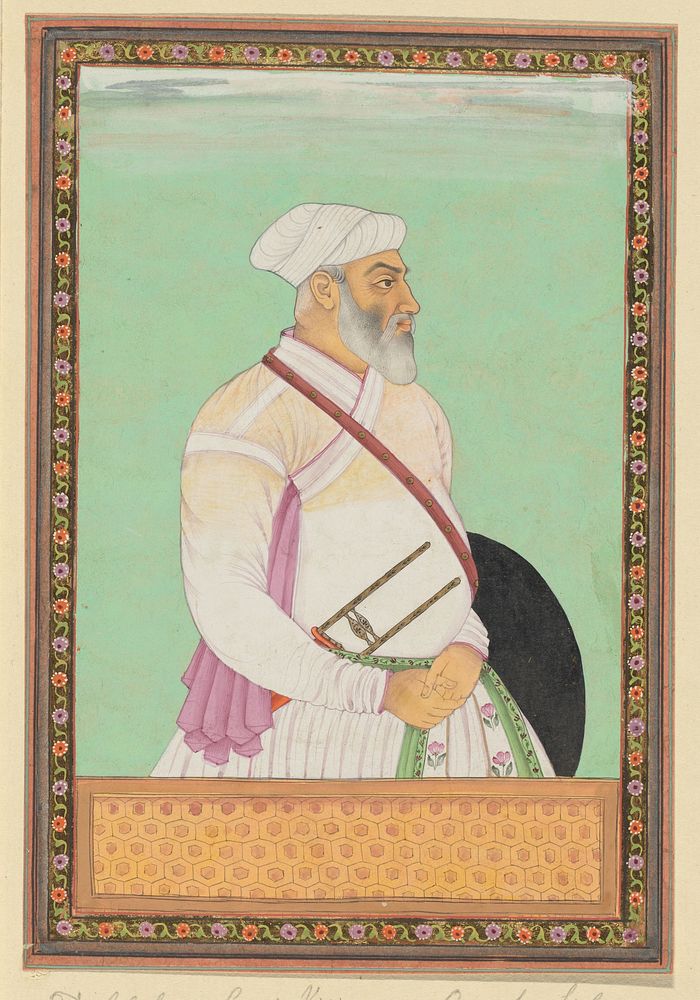 Portret van Dalil-khan, groot-vizier van Aurangzeb, is gouverneur (subagar) van de provincie Deccan geweest; hij is…