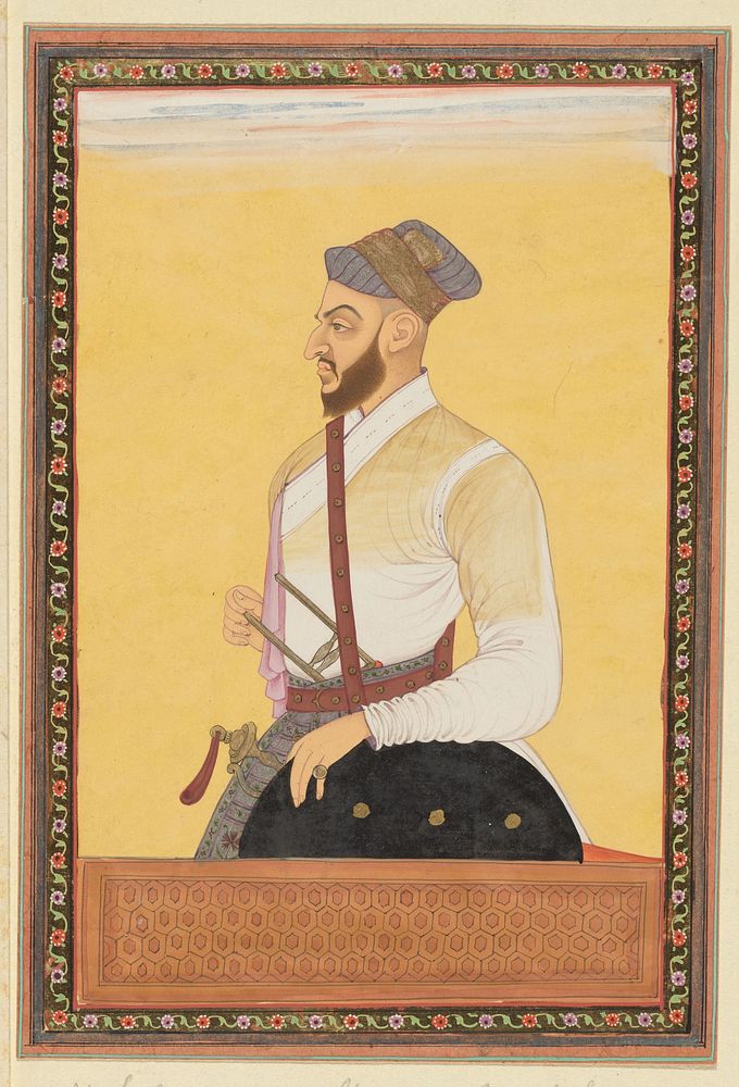 Portret van Saf-shikan Khan die vizier van Aurangzeb is geweest (c. 1686) by anonymous