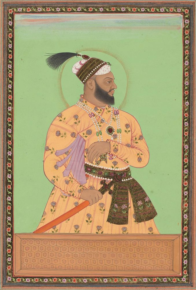 Portret van Sultanji, de oudste zoon van Aurangzeb, de schoonzoon van Sultan Abdullah; Aurangzeb heeft hem gevangen gezet en…