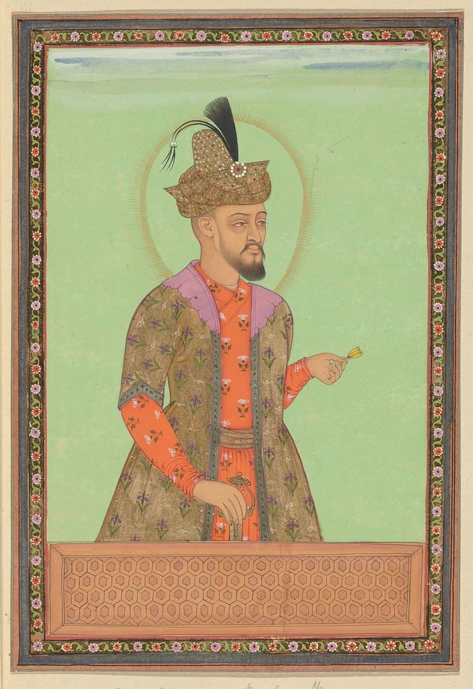 Portret van Humayun Padshah, de zoon van Babur, die na zijn vader in Hindustan heeft geregeerd (c. 1686) by anonymous