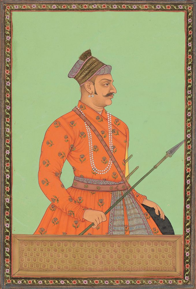 Portret van Raja Bhao Sing Rajput, die vizier van Aurangzeb is geweest (c. 1686) by anonymous
