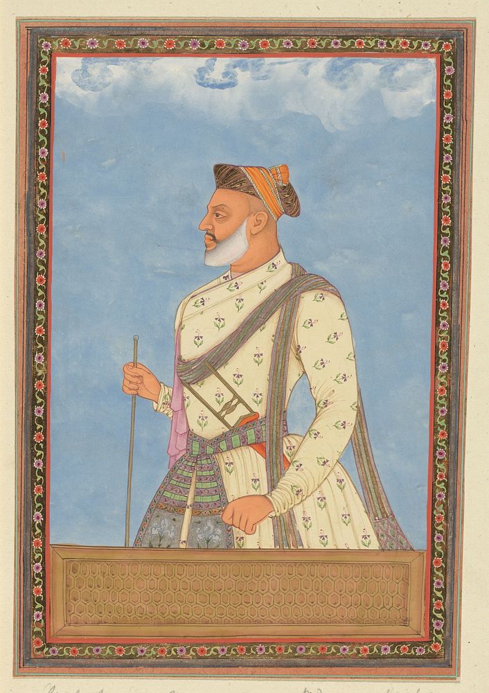 Portret van Shah Mirza; ten tijde van Sultan Abul Hasan heeft hij na Sayyid Muzaffar als commandant van de cavalerie (sar…
