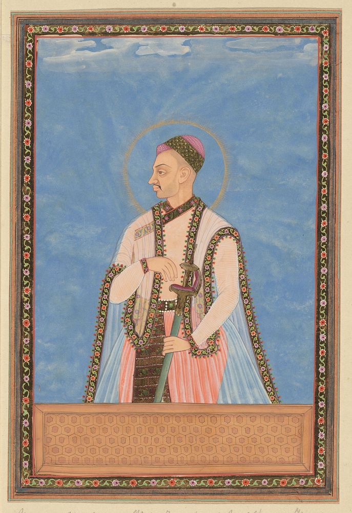Portret van Sultan Muhammad-Quli, zoon van Muhammad-Quli Padsha; na zijn vader heeft hij over Golconda geregeerd (c. 1686)…