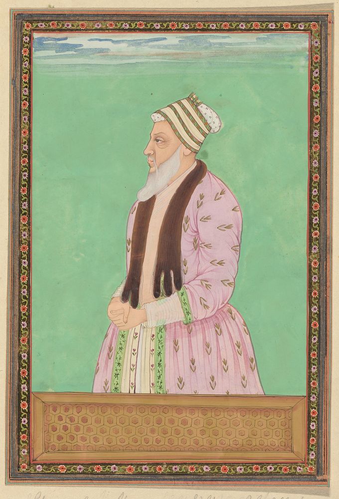 Portret van Sharza Khan, die in de tijd van Sultan Abdullah als vizier heeft gediend en ook vizier is in de tijd van Abul…