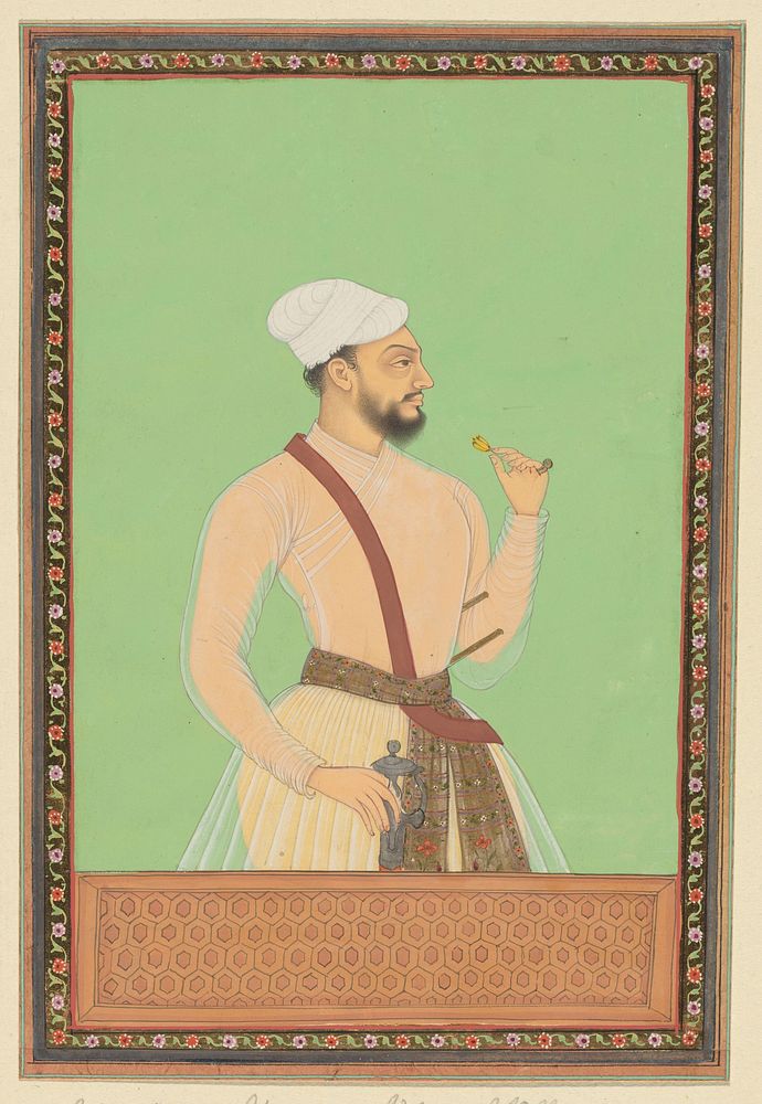 Portret van Abd al-Aziz, broer van Bahlul-Khan, die vizier van Sultan Abul Hasan is (c. 1686) by anonymous