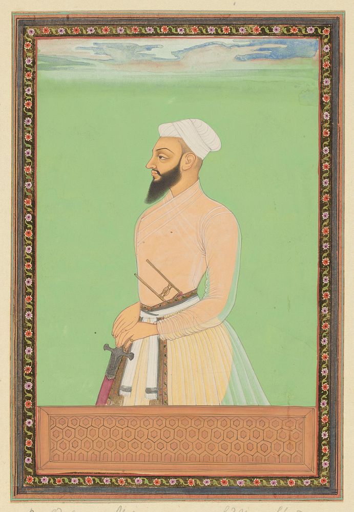 Portret van Bahlul-khan, de opperbevelhebber van Sultan Sikander, die thans heerser van Bijapur is (c. 1686) by anonymous