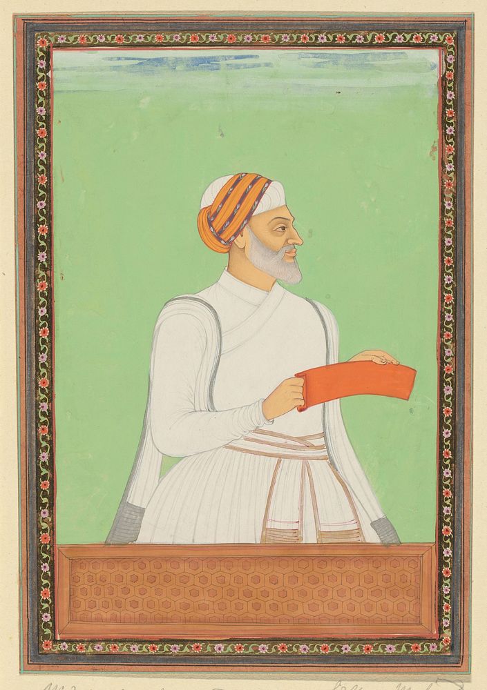 Portret van Mustafa Khan, die de opperbevelhebber van Sultan Mahmud is geweest (c. 1686) by anonymous