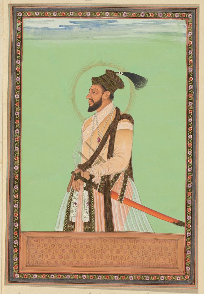Portret van Shuja, de zoon van Shah Jahan, die na Dara Shikoh is geboren en in de tijd van zijn vader regeerde over…