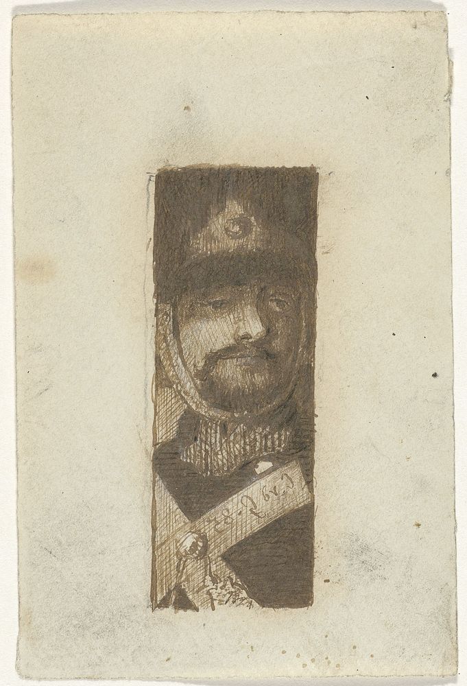 Portret van een soldaat (1842 - 1918) by Cornelis van der Griendt