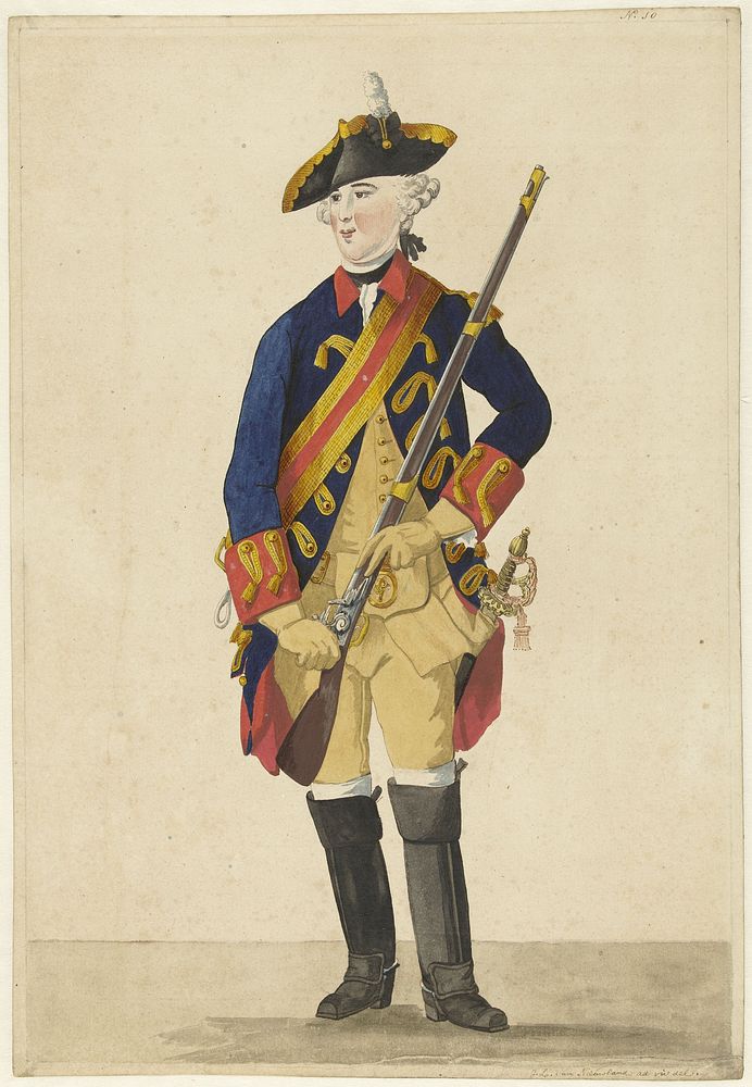 Een Garde du Corps (1766) by Isaac Lodewijk la Fargue van Nieuwland