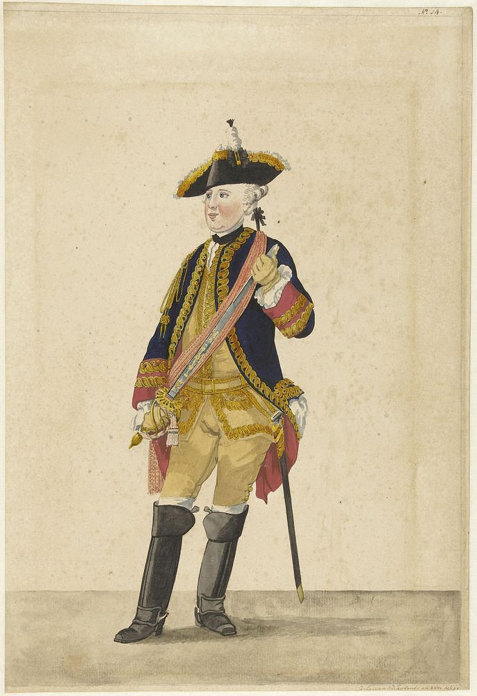 Een kolonel van de Garde du Corps (1766) by Isaac Lodewijk la Fargue van Nieuwland