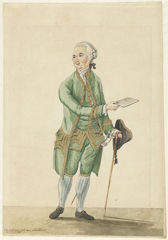 Een hoffourier (1766) by Isaac Lodewijk la Fargue van Nieuwland