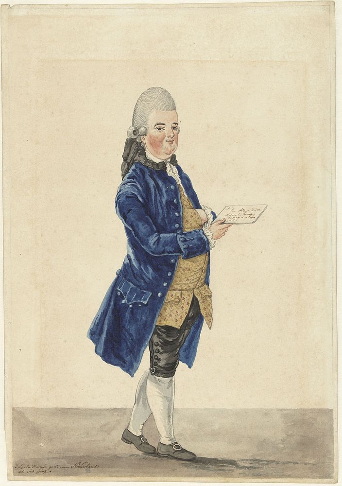 Een kamerdienaar (1766) by Isaac Lodewijk la Fargue van Nieuwland
