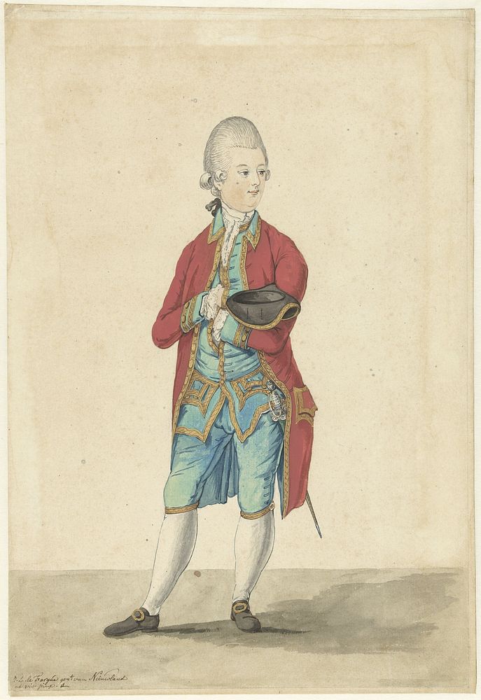Een edelman (1766) by Isaac Lodewijk la Fargue van Nieuwland