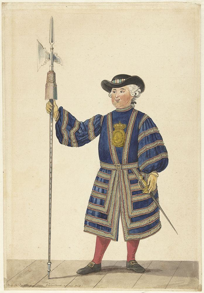 Een hellebaardier (1766) by Isaac Lodewijk la Fargue van Nieuwland