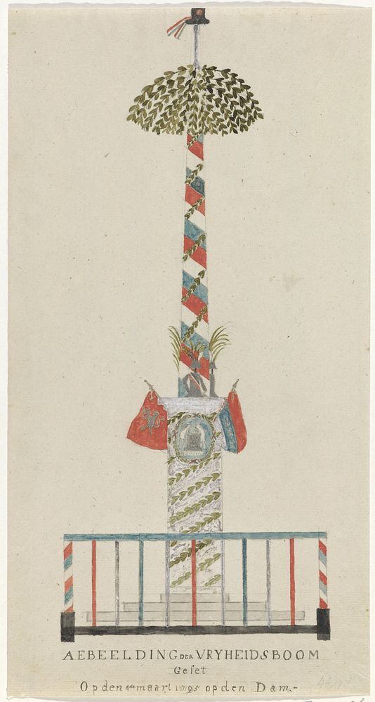 Vrijheidsboom ingewijd op de Dam te Amsterdam, 4 maart 1795 (1795) by anonymous