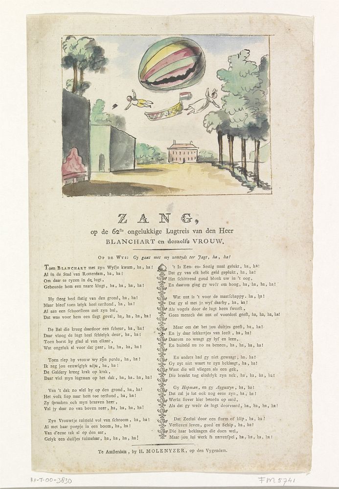 Ballonvaart van Blanchard, 1807 (1807) by anonymous and Hendrik Moolenyzer