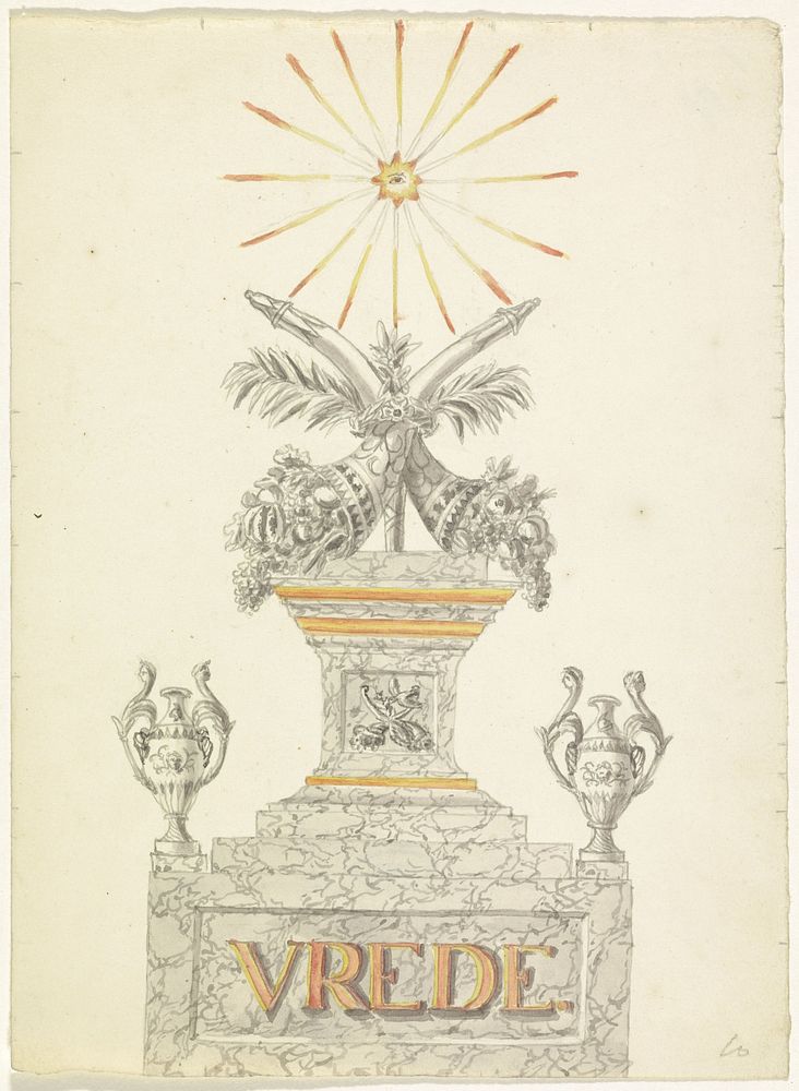 Decoratie op de Herengracht bij de Amstel, 1816 (1816) by anonymous