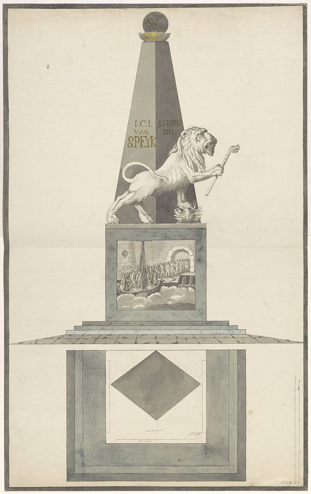 Ontwerp voor een monument voor Jan van Speijk, 1831 (1831) by anonymous