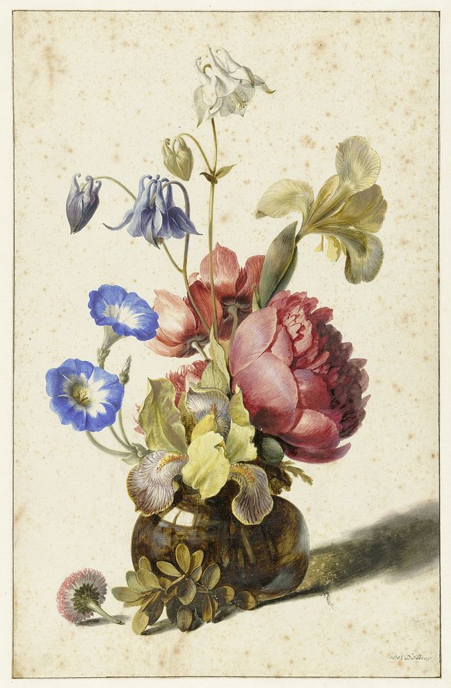 Flowers in a Bottle (1674) by Dirck de Bray
