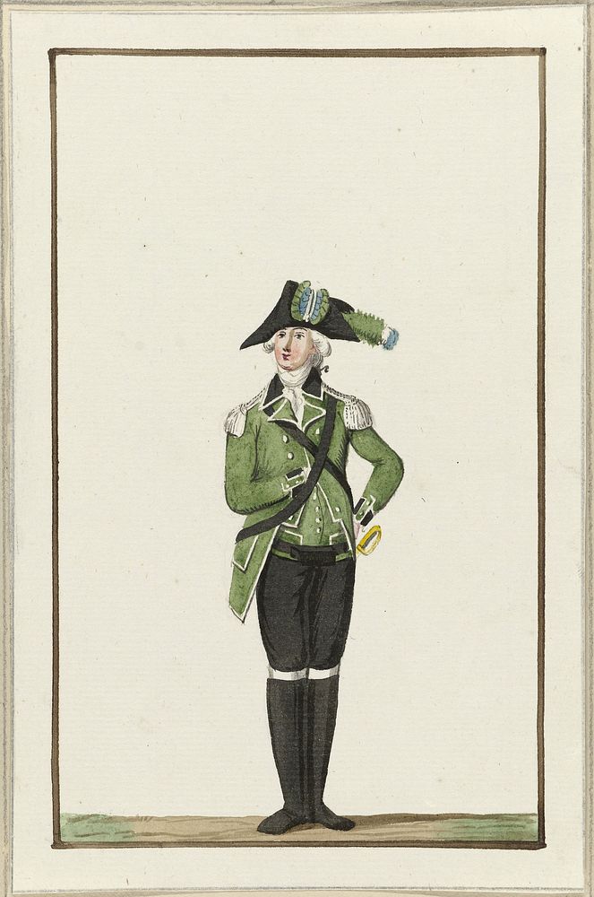 Montering van de jagers van Kampen, ca. 1787 (1787 - 1790) by anonymous and Jan Anthonie Langendijk Dzn