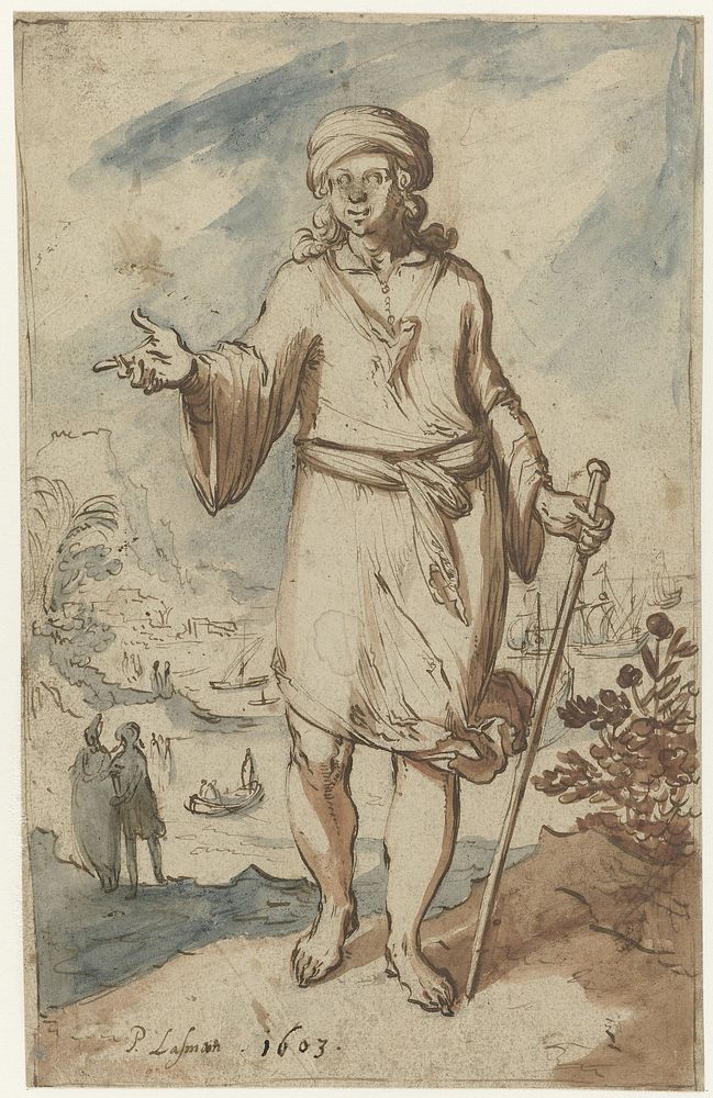 Standing Figure with a Turban, Seen from the Front (1603) by Pieter Lastman