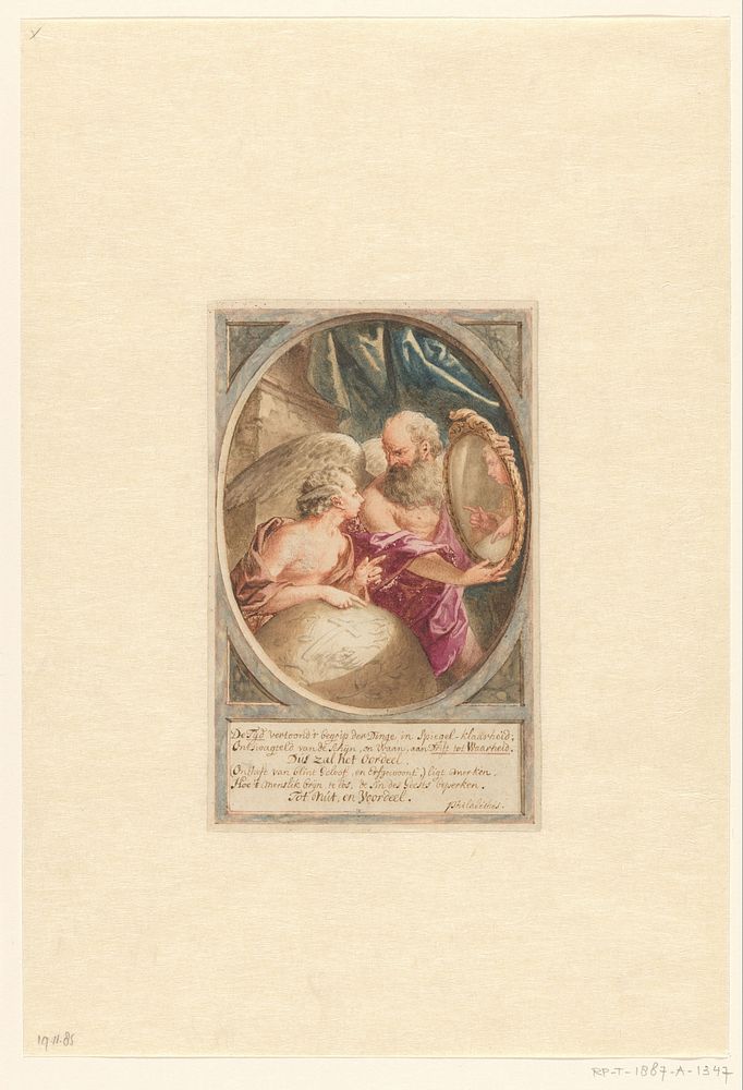 Time Displaying the Understanding of Things to the allegory of Truth (c. 1715 - c. 1718) by Arnold Houbraken