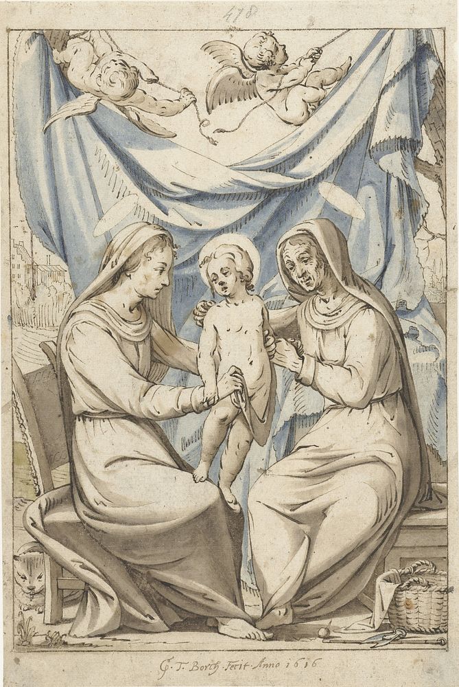 De Maagd Maria met kind en de Heilige Anna (1616) by Gerard ter Borch I