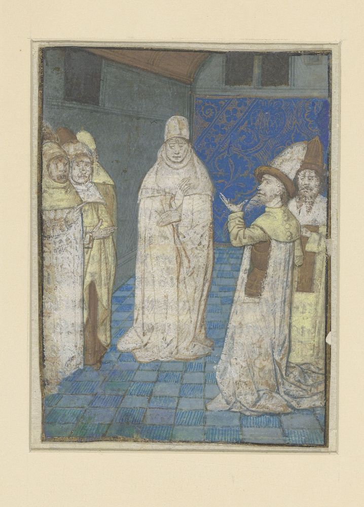 Boccacio bemiddelt in een discussie (c. 1470) by anonymous and Giovanni Boccaccio